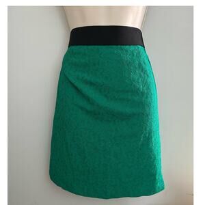 ALFANI Skirt Womens 14P Green Textured Lace Pencil Office Classic Retro Holiday